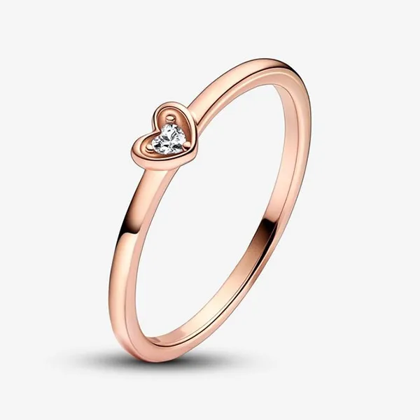 Nhẫn Nữ Pandora Radiant Heart Ring 182495C01 Màu Vàng Hồng Size 52