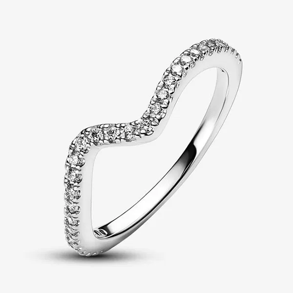 Nhẫn Nữ Pandora Sparkling Wave Ring 192539C01 Màu Bạc