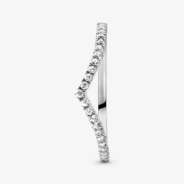 Nhẫn Nữ Pandora Sparkling Wishbone Ring 196316CZ Màu Bạc Size 56