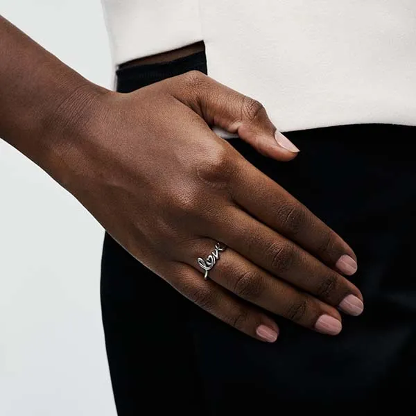 Nhẫn Pandora Handwritten Love Ring 193058C00 Màu Bạc - Trang sức - Vua Hàng Hiệu
