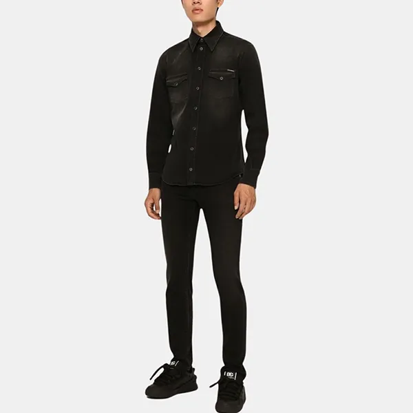 Quần Jean Nam Dolce & Gabbana D&G Dáng Skinny GY07LD G8HW4 S9001 Màu Đen Size 48