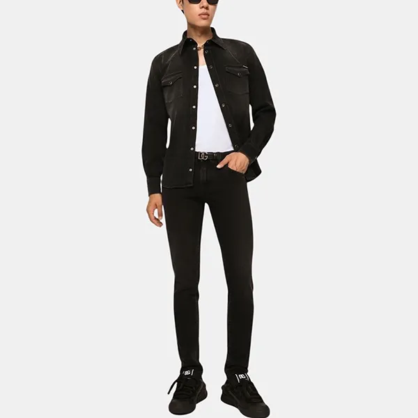 Quần Jean Nam Dolce & Gabbana D&G Dáng Skinny GY07LD G8HW4 S9001 Màu Đen Size 48