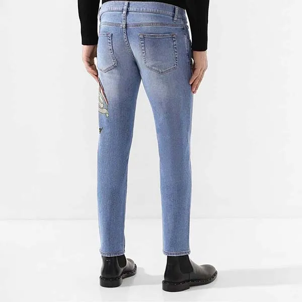 Quần Jean Nam Dolce & Gabbana D&G GYC4LDG8BN5S9001 Màu Xanh Họa Tiết Size 48 - Thời trang - Vua Hàng Hiệu