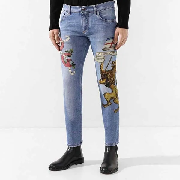 Quần Jean Nam Dolce & Gabbana D&G GYC4LDG8BN5S9001 Màu Xanh Họa Tiết Size 48 - Thời trang - Vua Hàng Hiệu
