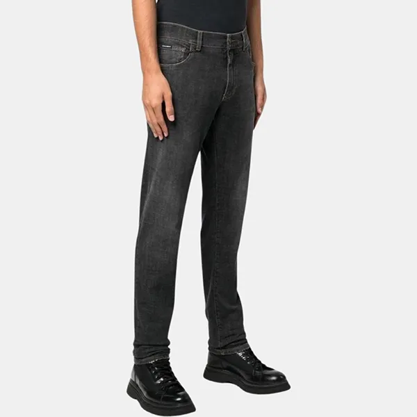 Quần Jean Nam Dolce & Gabbana D&G Slim Tag Gold GY07CD G8FQ0 Màu Xám Đậm Size 44