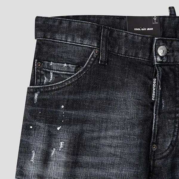 Quần Jean Nam Dsquared2 Black Denim Wash Cool Guy Fit S74LB1203 S30357 900 Màu Đen