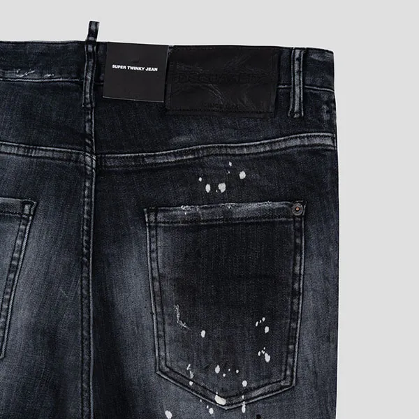 Quần Jean Nam Dsquared2 Black Diamond Wash Super Twinky Fit S74LB1388S30503900 Màu Đen