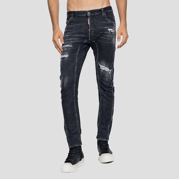 Quần Jean Nam Dsquared2 Black Ripped Wash Tidy Biker Fit S71LB1271 S30503 900 Màu Đen - Thời trang - Vua Hàng Hiệu