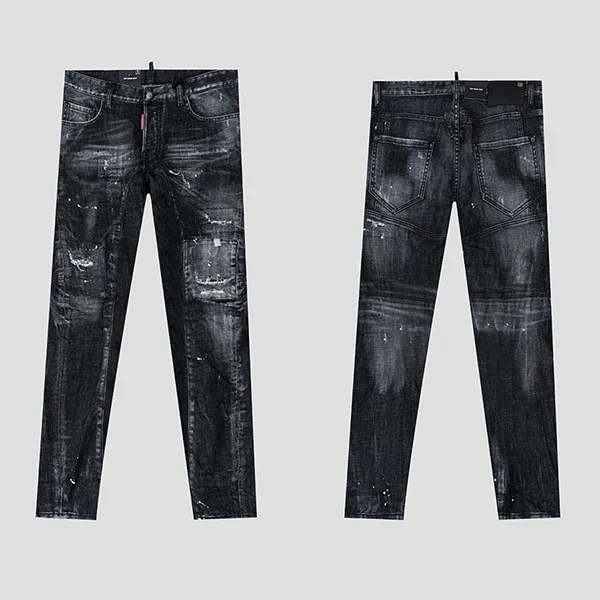 Quần Jean Nam Dsquared2 Black Wash Denim Tidy Biker Fit S74LB1360 S30357 900 Màu Đen