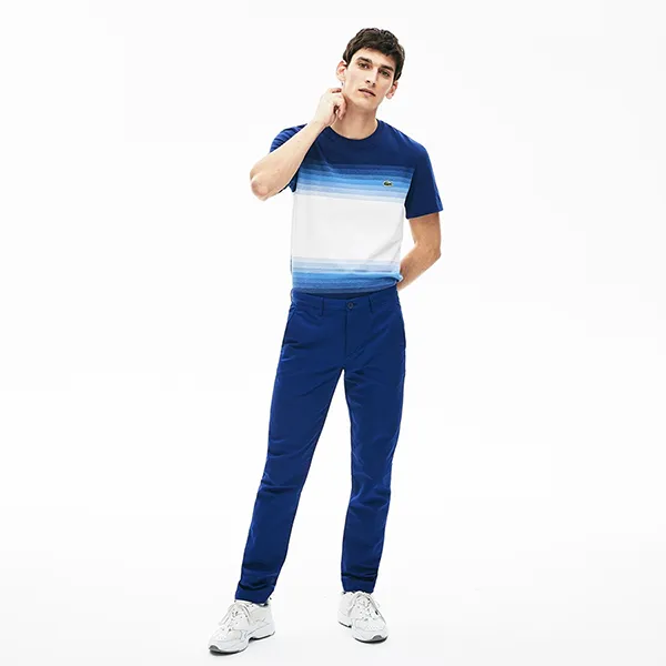 Quần Kaki Nam Lacoste Men's Cotton-Linen Chinos Slim Fit HH5321.F9F Màu Xanh Đậm Size 30