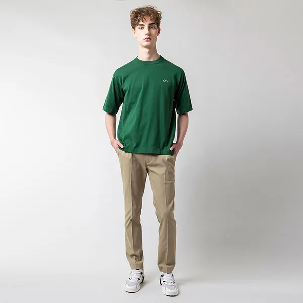 Quần Kaki Nam Lacoste Men's Slim Fit Oxford Pants HH707 - CB8 Màu Be Size 32