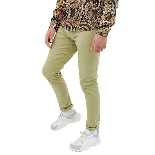 Quần Kaki Nam Moschino Skinny Fit Chinos With Back Pocket Màu Xanh Olive - Thời trang - Vua Hàng Hiệu