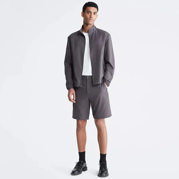 Quần Short Nam Calvin Klein CK Slim Fit Athletic Stretch 40QP613 021 Màu Xám Đậm Size 33