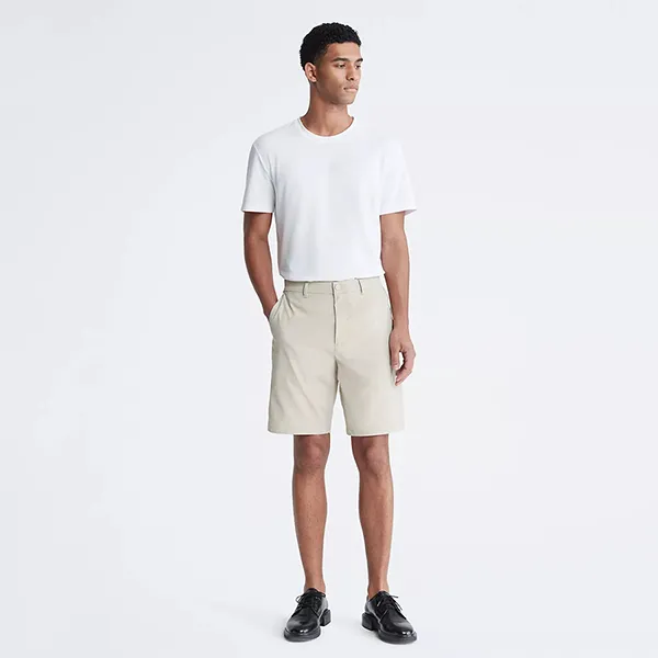 Quần Short Nam Calvin Klein CK Slim Fit Athletic Stretch 9-Inch 40QP613 230 Màu Xám Nhạt Size 31