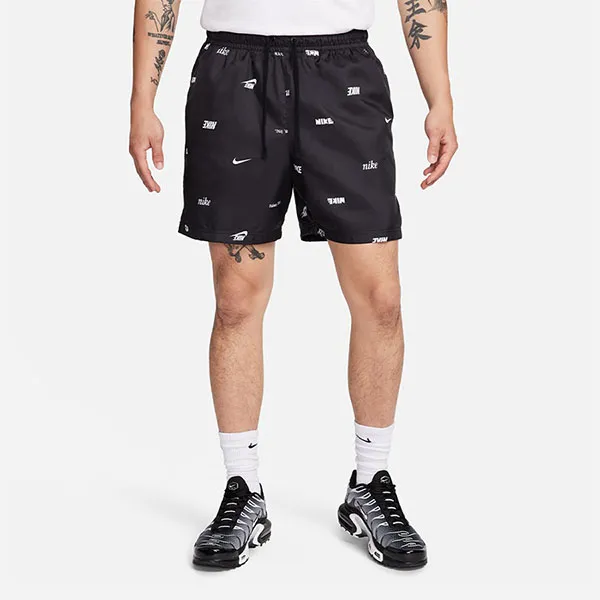 Quần Short Nam Nike Club Woven All-Over Print Flow FB7441-010 Màu Đen Size L
