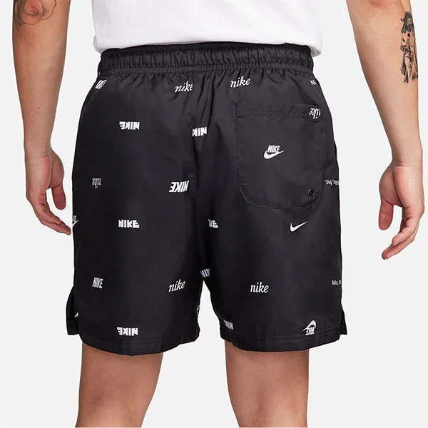 Quần Short Nam Nike Club Woven All-Over Print Flow FB7441-010 Màu Đen Size L