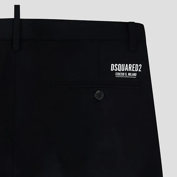 Quần Tây Nam Dsquared2 Black With Logo Printed S74KB0705S40320_900 Màu Đen Size 50 - Thời trang - Vua Hàng Hiệu