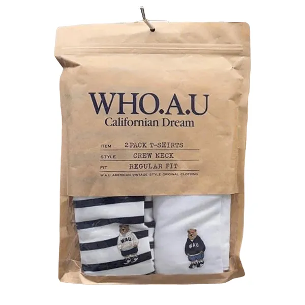 Set 2 Áo Phông WHOAU Collection Tshirt Màu Đen Kẻ - Trắng Size S - Thời trang - Vua Hàng Hiệu