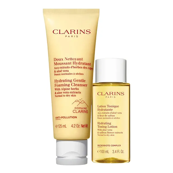 Set Làm Sạch, Cấp Ẩm Cho Da Khô Clarins Limited-Edition Hydrating Cleansing Set 2 Món