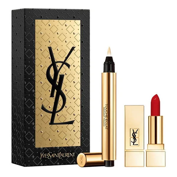 Set Son Môi + Che Khuyết Điểm Yves Saint Laurent YSL Touche Eclat ( Son YSL 01 Mini + YSL Touche Eclat Radiant Touch N2)