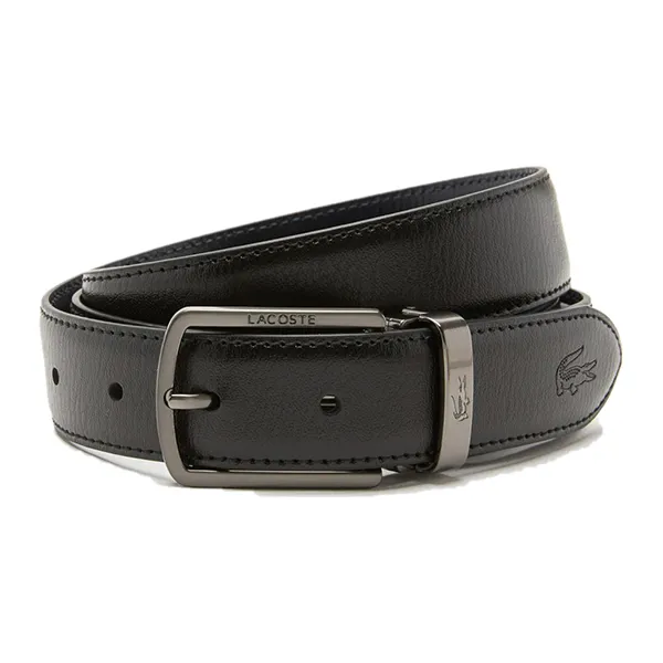 Set Thắt Lưng Nam Lacoste Two Pin Buckle Belt Gift Black RC4050 672 Màu Đen Size 100