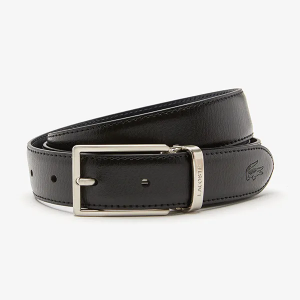 Set Thắt Lưng Nam Lacoste Two Pin Buckle Belt Gift Black RC4050 672 Màu Đen Size 100