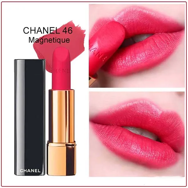 Son Chanel 46 Magnetique Rouge Allure Velvet Luminous Matte Lip Colour Màu Đỏ Hồng Cam