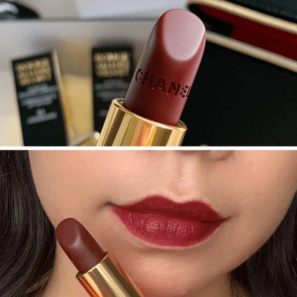 Son Chanel Rouge Allure Velvet 72 Mysterieuse Màu Nâu Đỏ