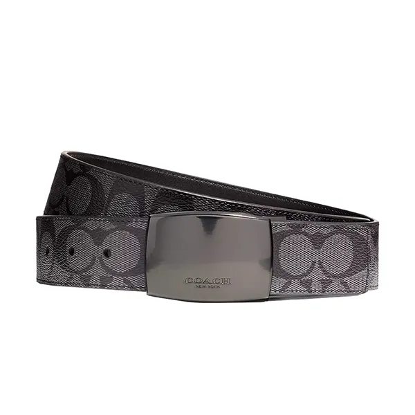 Thắt Lưng Nam Coach Boxed Plaque And Harness Buckle Cut To Size Reversible Belt CQ067 Màu Đen 38mm