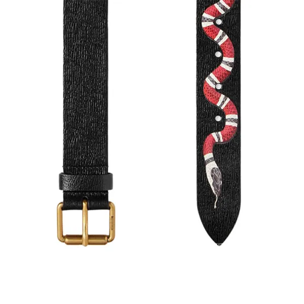Thắt Lưng Nam Gucci Ravelluso Leather Belt With Kingsnake Detail 434520-DNI1T-1058 Màu Đen Size 80