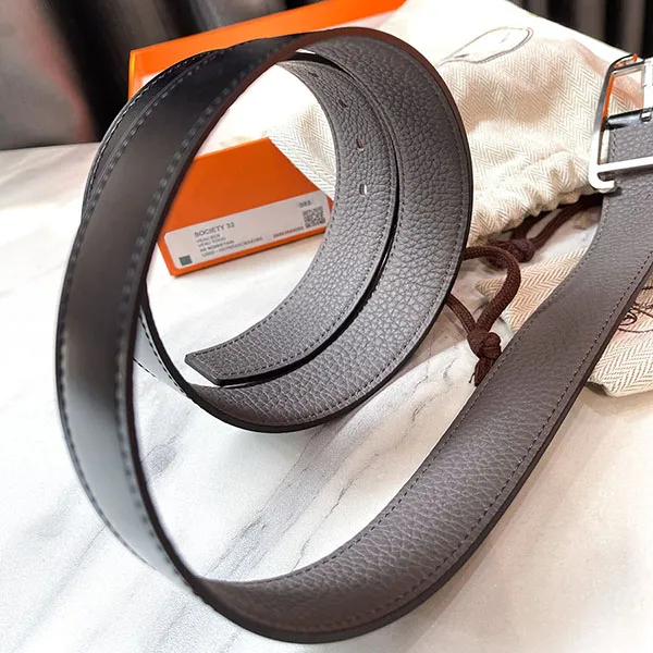 Thắt Lưng Nam Hermès Black Belt 2 Mặt Màu Đen