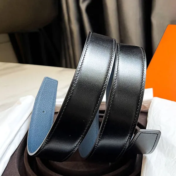 Thắt Lưng Nam Hermès Black Belt Leather Dây Trơn Không Có Mặt Khóa Màu Đen
