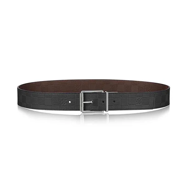 Thắt Lưng Nam Louis Vuitton LV Damier Print 40MM Double Sided Belt M9150T Màu Đen Nâu Size 85
