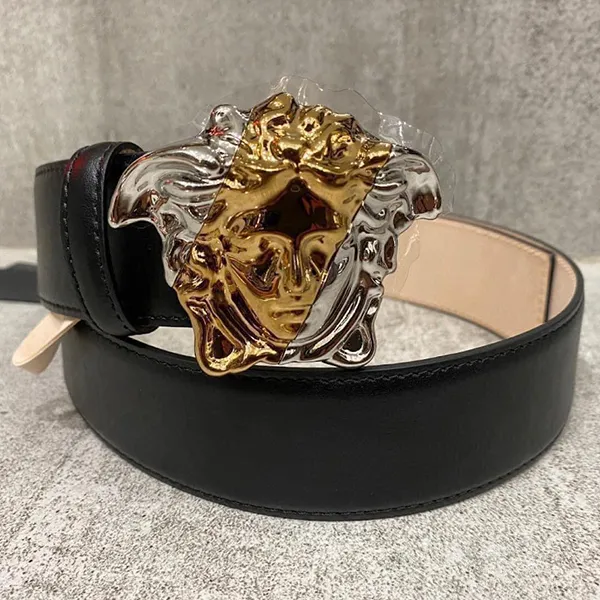 Thắt Lưng Versace Palazzo Two Tone Medusa Buckle Belt Màu Đen Size 75 - Thắt lưng - Vua Hàng Hiệu
