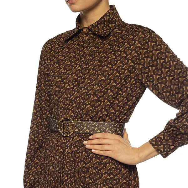 Thắt Lưng Nữ Burberry Logo TB Belt Màu Nâu Họa Tiết Size S - Thắt lưng - Vua Hàng Hiệu