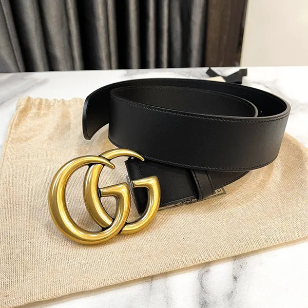 Thắt Lưng Nữ Gucci Double G Buckle Leather Belt 4cm Màu Đen Size 70