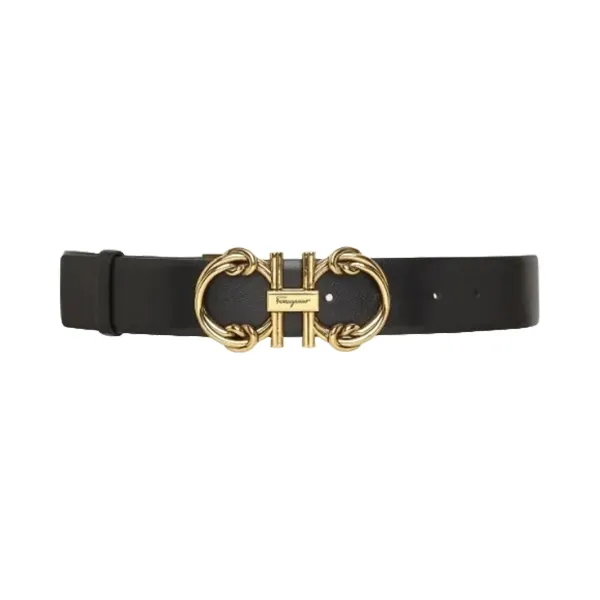 Thắt Lưng Nữ Salvatore Ferragamo Gancini Belt Màu Đen Vàng Size 80 - Thắt lưng - Vua Hàng Hiệu