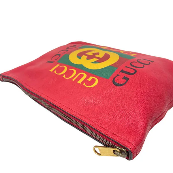 Túi Cầm Tay Gucci Clutch Red Leather Màu Đỏ
