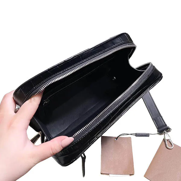 Túi Cầm Tay Nam Burberry Clutch BBR Vân Croc Màu Đen - Túi xách - Vua Hàng Hiệu