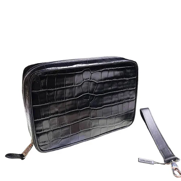 Túi Cầm Tay Nam Burberry Clutch BBR Vân Croc Màu Đen - Túi xách - Vua Hàng Hiệu
