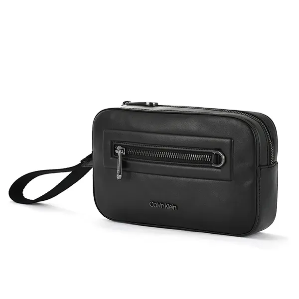 Túi Cầm Tay Nam Calvin Klein CK Elevated Slim Washbag Màu Đen