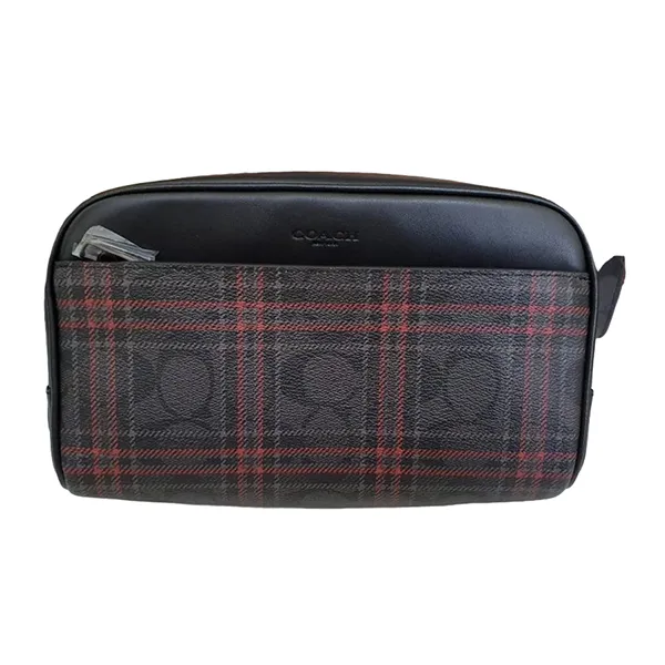 Túi Cầm Tay Nam Coach Double Closure Neceser Màu Đen
