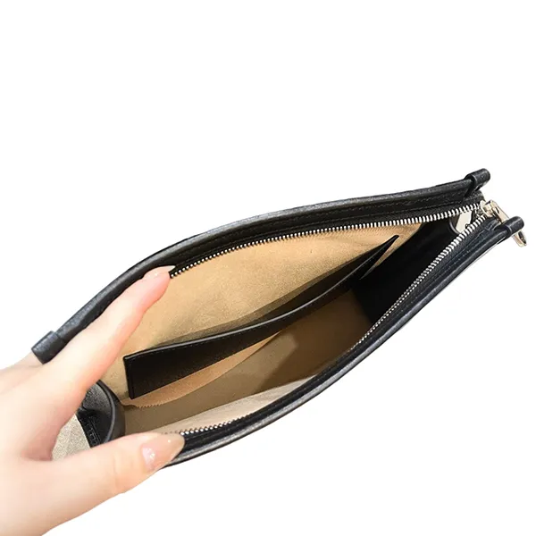 Túi Cầm Tay Nam Gucci GG Canvas Tiger Clutch Màu Đen