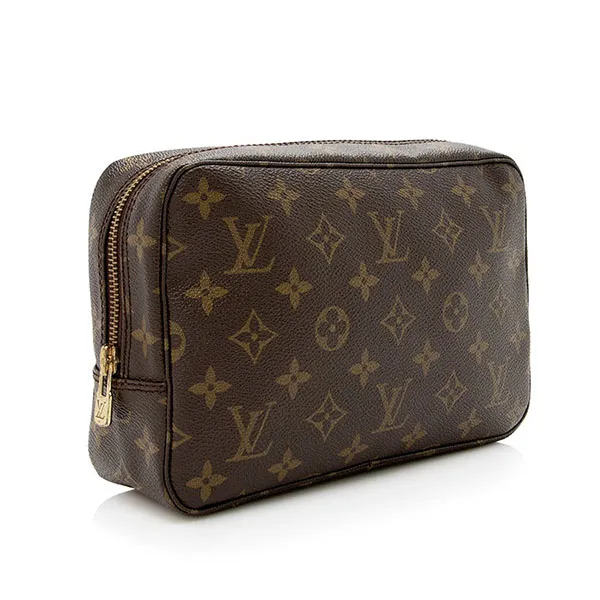 Túi Cầm Tay Nam Louis Vuitton LV Vintage Monogram Canvas Trousse Toiletry Pouch 23 Màu Nâu