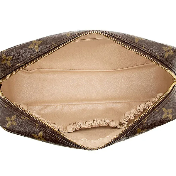 Túi Cầm Tay Nam Louis Vuitton LV Vintage Monogram Canvas Trousse Toiletry Pouch 23 Màu Nâu