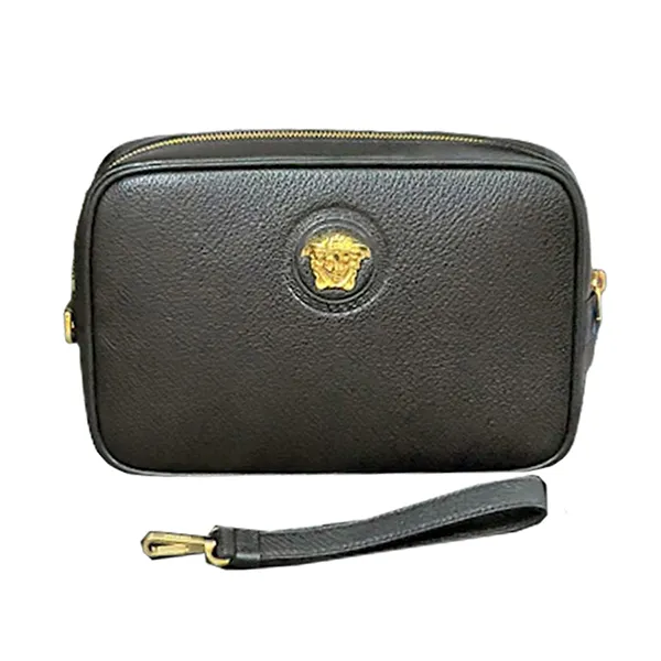 Túi Cầm Tay Versace Pouches Medusa Logo Black Màu Đen