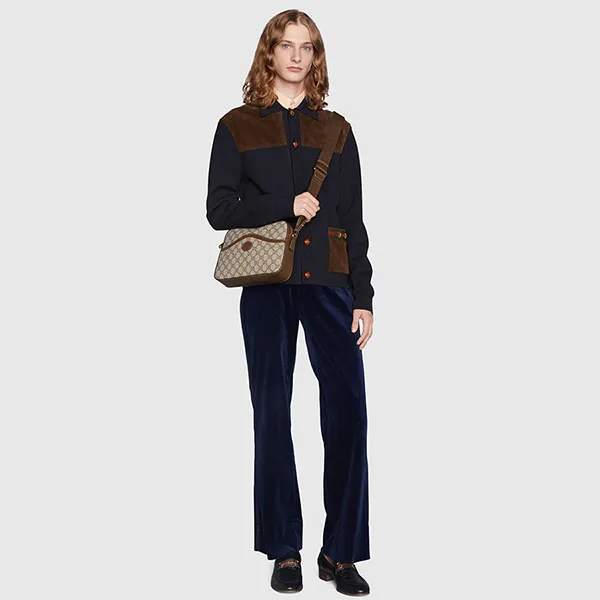 Túi Đeo Chéo Gucci Messenger With Interlocking G 675891 92THG 8563 Màu Nâu