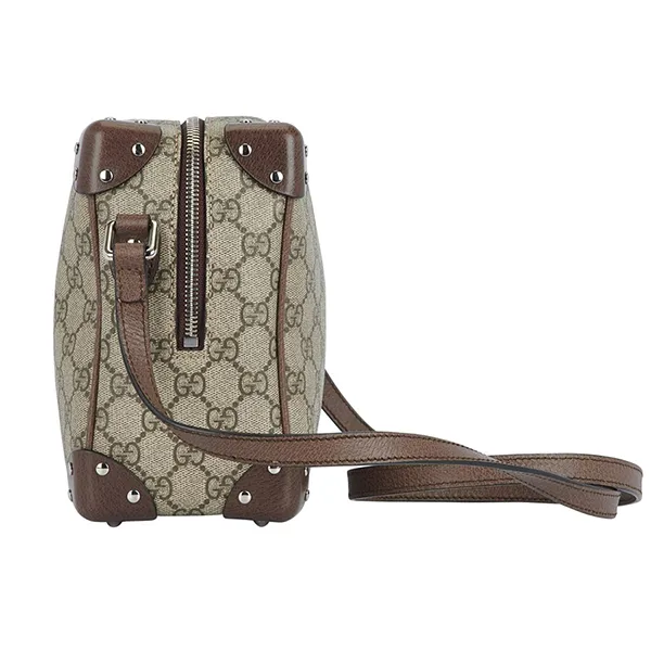 Túi Đeo Chéo Nam Gucci Trunk Shoulder Bag GG Coated Canvas Màu Beige