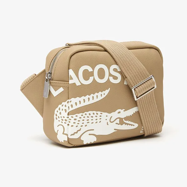 Túi Đeo Chéo Nam Lacoste Men's Contrast Branded Rectangular Reporter Bag NH4032HF Màu Be