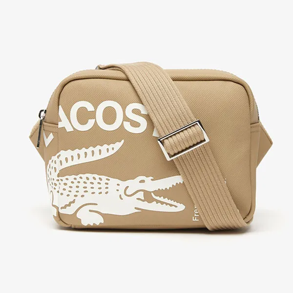 Túi Đeo Chéo Nam Lacoste Men's Contrast Branded Rectangular Reporter Bag NH4032HF Màu Be